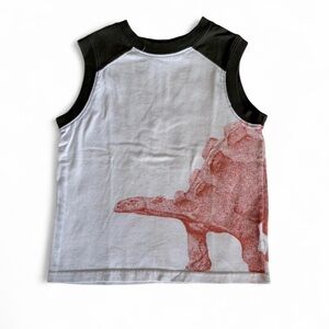Faded Glory Boys Dinosaur Muscle Tank Top - Olive Green & Rust - Size 5